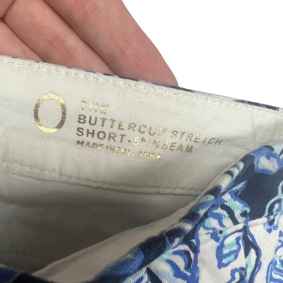 Lilly Pulitzer Buttercup Stretch Short 5" Inseam Seashell Scalloped Hem Womens 0 - Picture 4 of 12